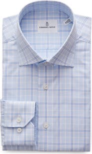 Emanuel Berg Prince of Wales Check Cotton Twill Button-Up Shirt