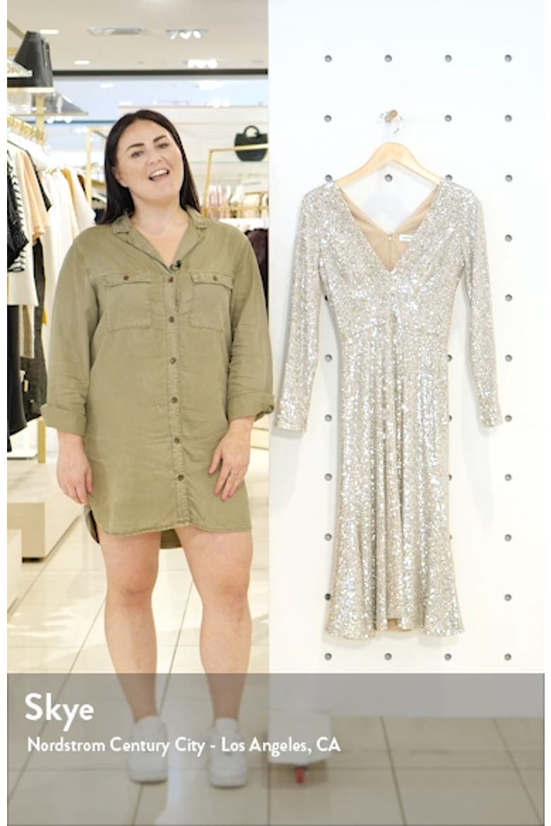 Daphne Long Sleeve Sequin Cocktail Dress video