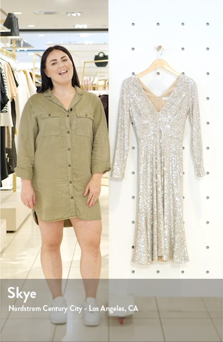 Daphne Long Sleeve Sequin Cocktail Dress, sales video thumbnail