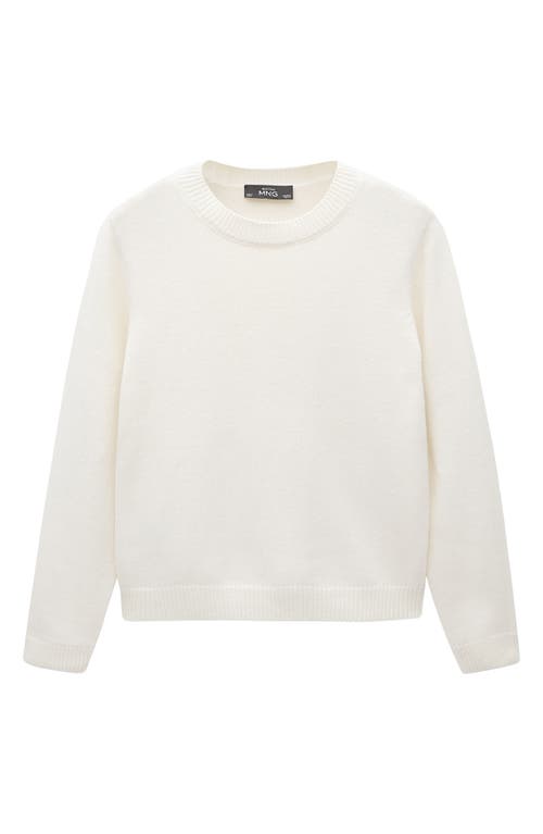 Mango Long Sleeve Sweater In Ecru