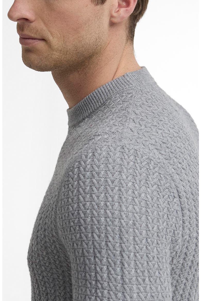 Herringbone Knit Crewneck Sweater, Alternate, color, GREY
