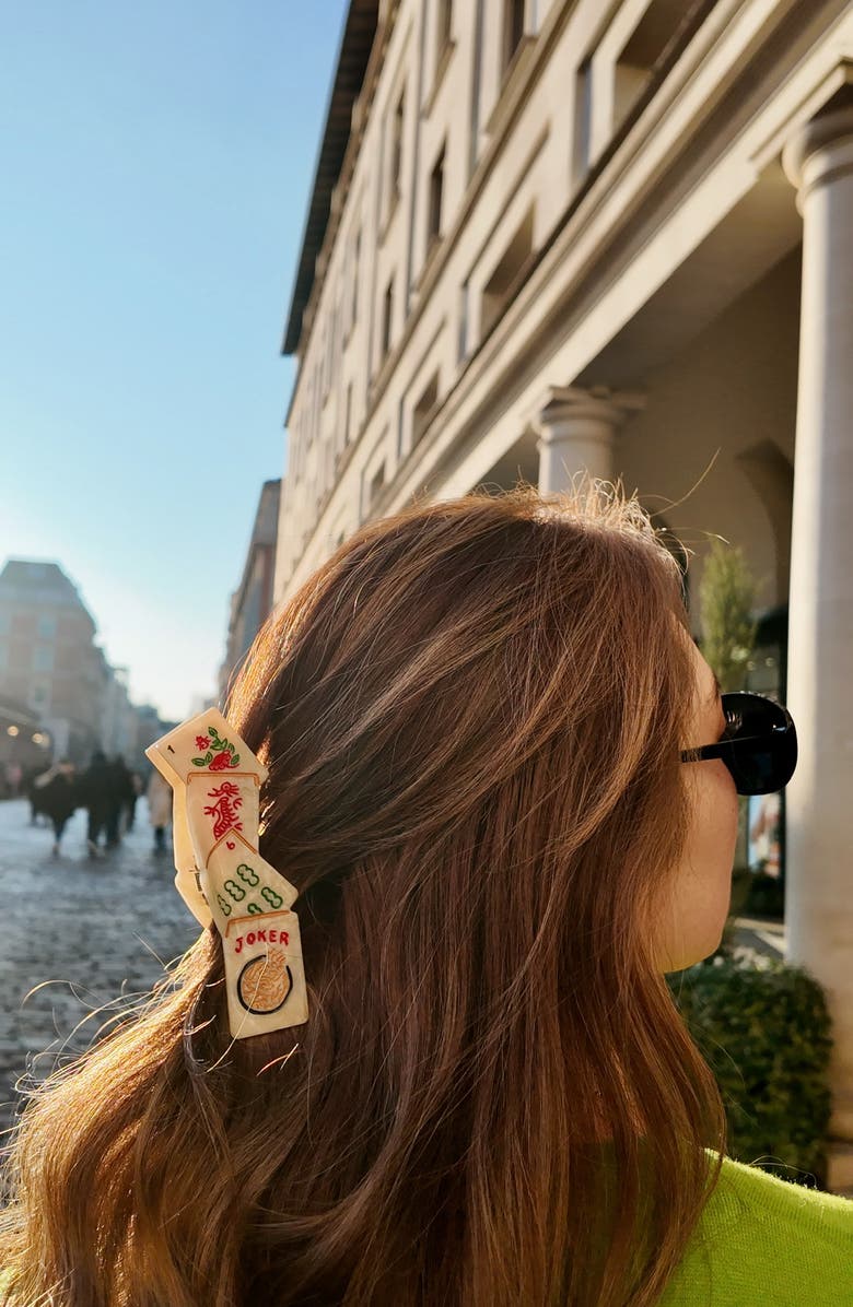 Solar Eclipse Mahjong Hair Claw Clip, Alternate, color, 