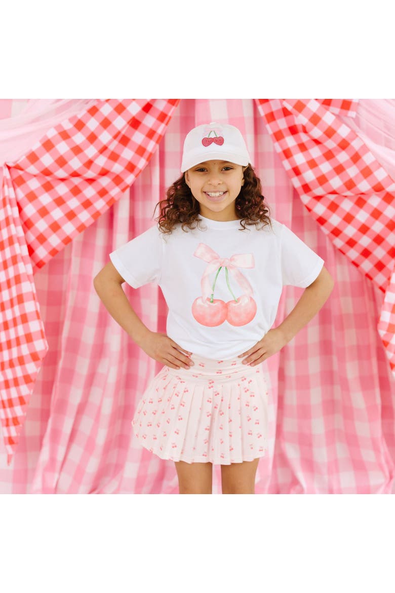 Cherry Sequin Patch Baseball Hat, Alternate, color, White