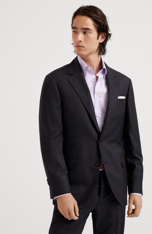Brunello Cucinelli Houndstooth Blazer In Anthracite