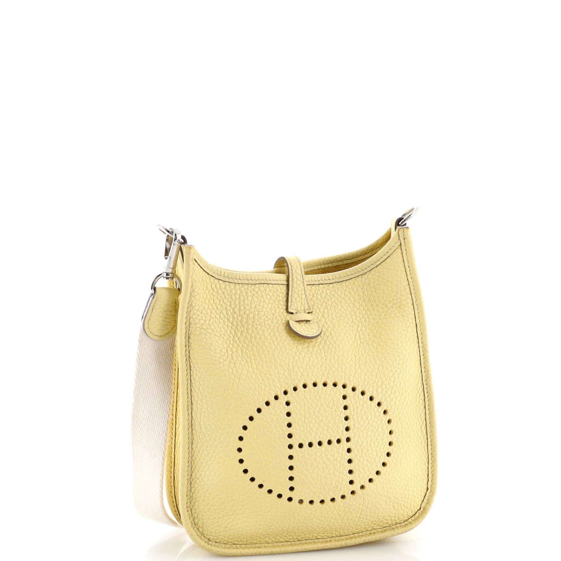 Pre-Owned Hermes Evelyne Bag Gen III Clemence TPM, Alternate, color, Jaune Poussin