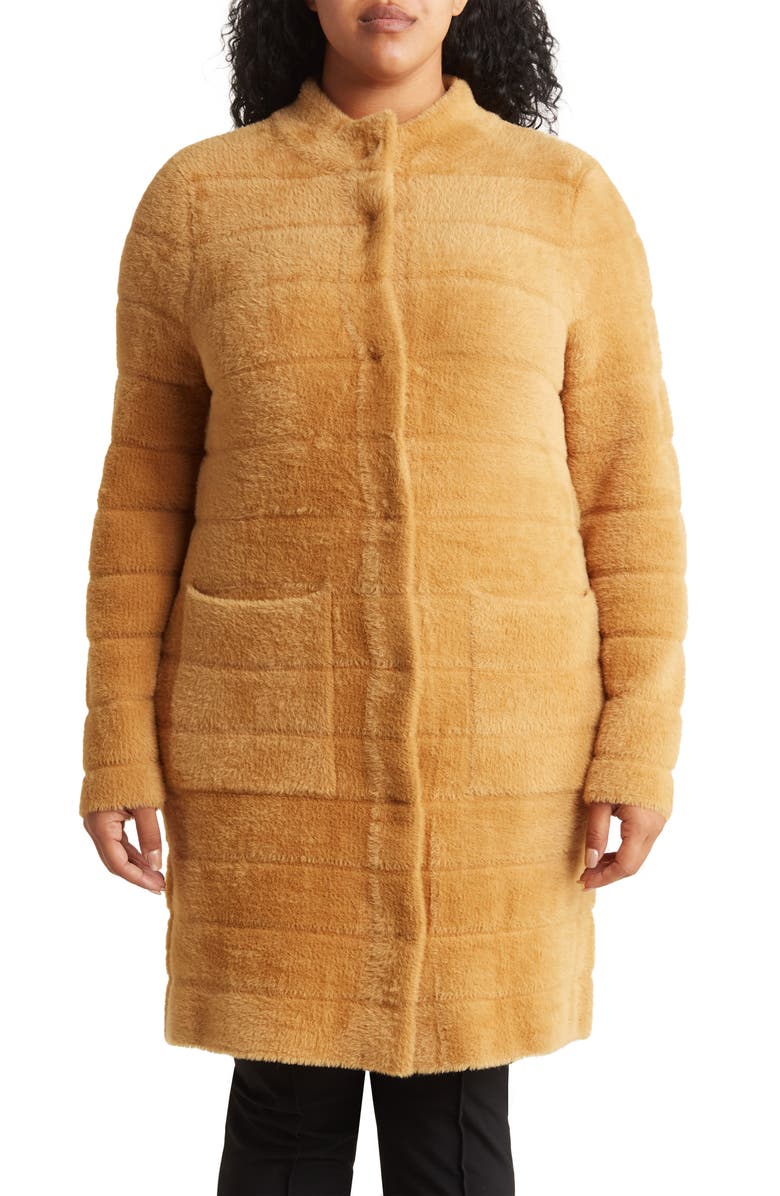 BY DESIGN Colette Faux Fur Coat, Alternate, color, Iced Coffee