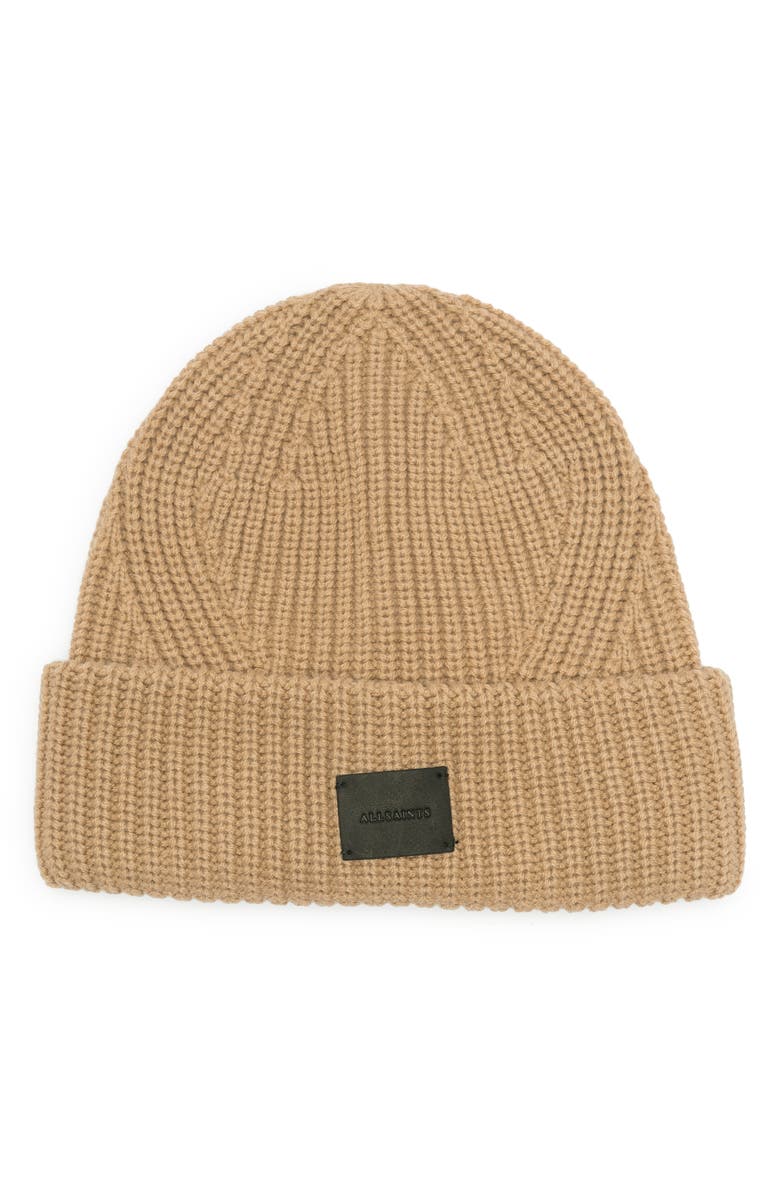 AllSaints Ribbed Beanie, Main, color,