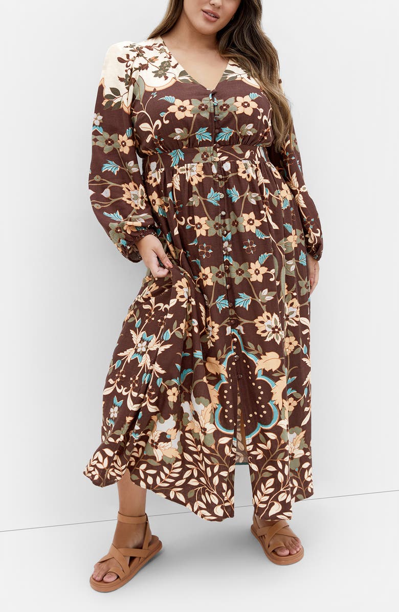 City Chic Florence Long Sleeve Maxi Dress, Alternate, color, Forever Florence