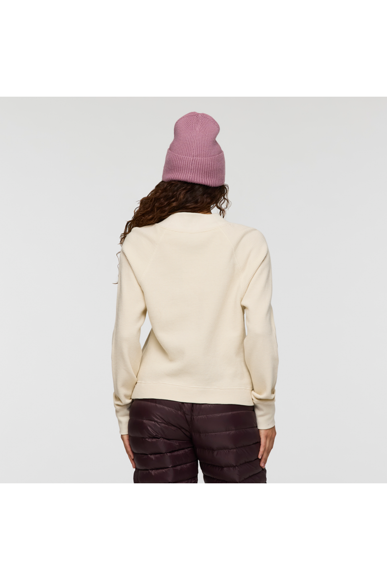 Atajo Long-Sleeve Waffle V-Neck - Women's, Alternate, color, Cream
