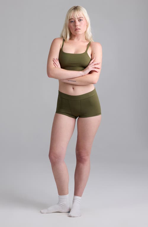 Woxer Luxe Bold Stretch Modal Boyshorts In Green