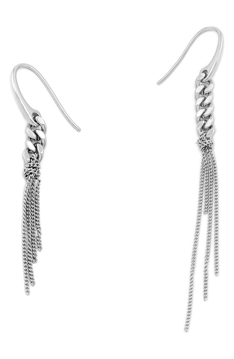AllSaints Nia Drop Earrings, Alternate, color, Rhodium