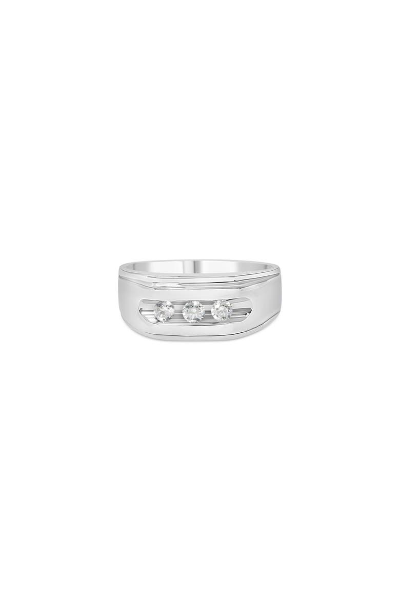 Men's Silver 1/3 Cttw Diamond Channel Set 3 Stone Ring Band, Alternate, color, Silver
