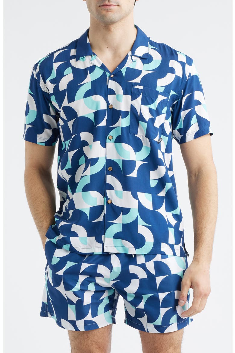 Print Camp Shirt, Main, color, BLUE MULTI