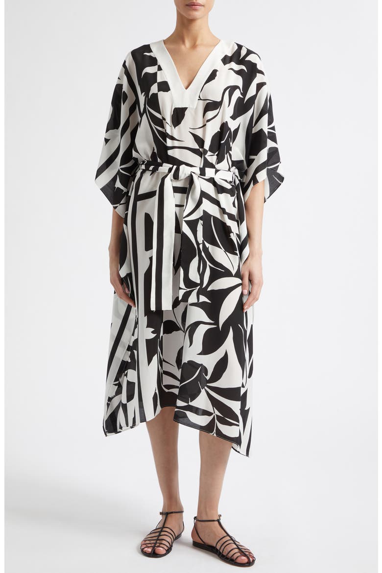 Lancia Print Silk Dress, Main, color, BLACK