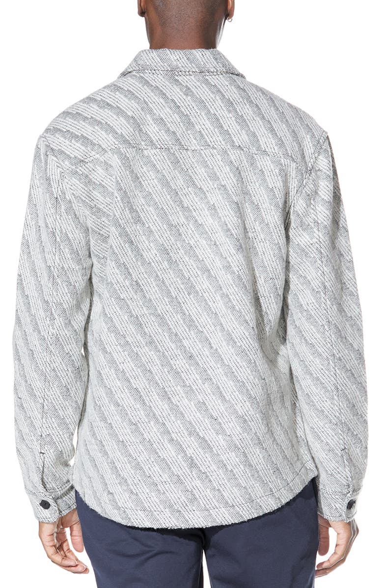 Civil Society Stripe Textured Overshirt, Alternate, color, White/ Black