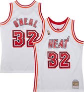 Mitchell & Ness Men's Mitchell & Ness Shaquille O'Neal White Miami Heat 2007/08 Hardwood Classics Swingman Jersey