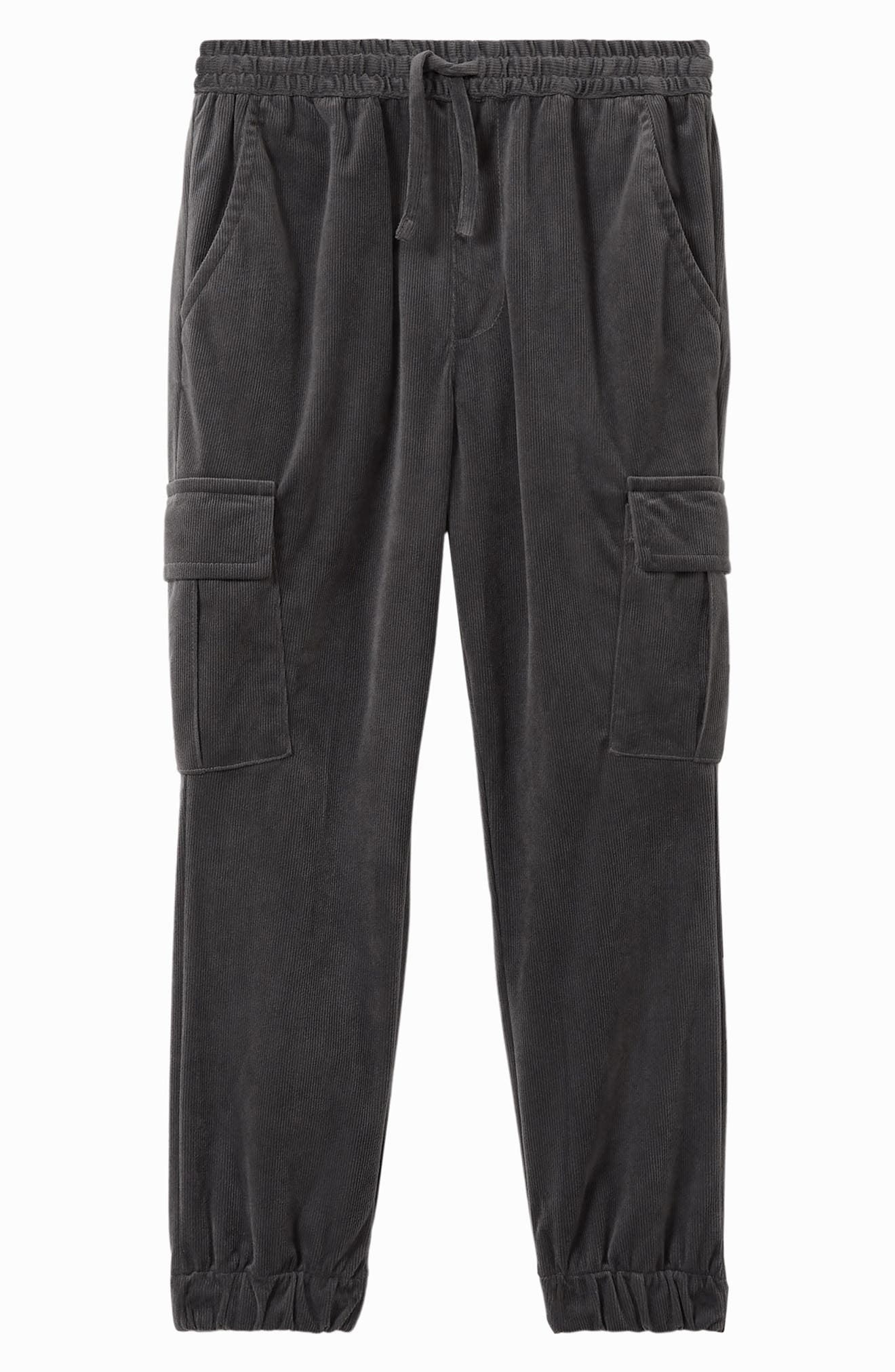 Reiss Kids' Aymos Sr. Corduroy Tapered Cargo Pants in Steel Grey 