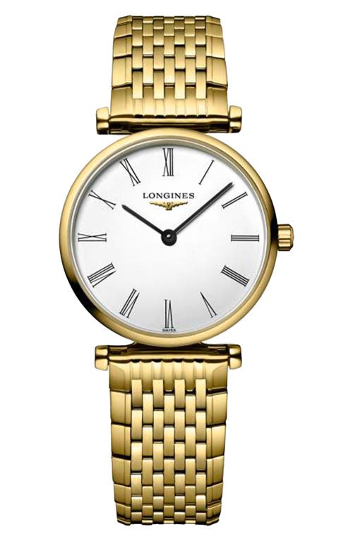 Longines La Grande Classique Bracelet Watch, 24mm in Gold/White 