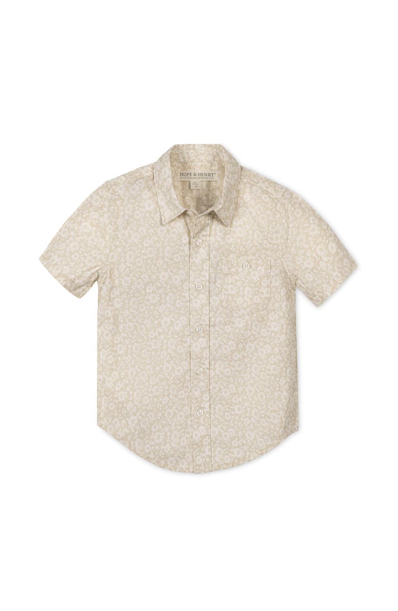 Hope & Henry Kids' Linen Short Sleeve Shirt, Main, color, Sandy Floral