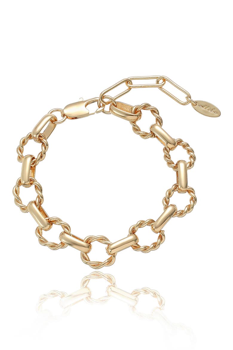 Twisted Oval Link Chain Bracelet, Main, color, GOLD