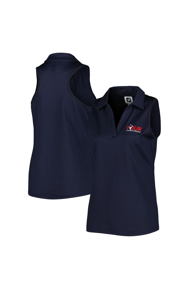 FOOTJOY Women's FootJoy Navy TOUR Championship V-Neck Tank Top, Main, color, Navy