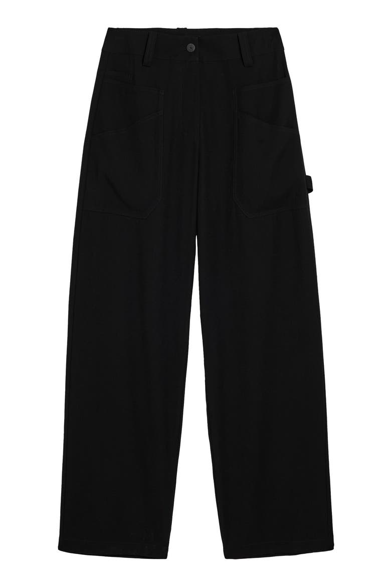 High Waist Straight Leg Pants, Alternate, color, BLACK