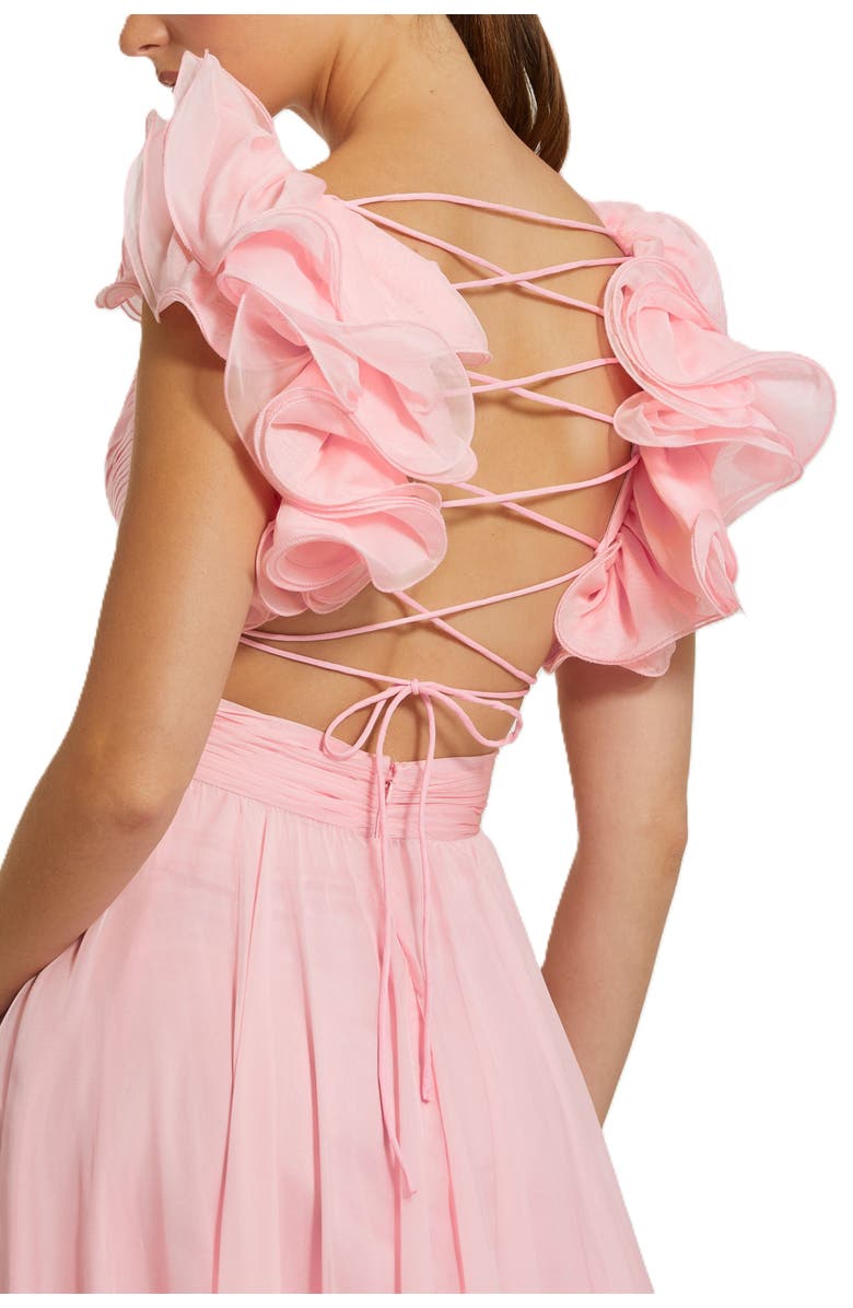 Mac Duggal Sleeveless Ruffle Tiered Cut-Out Chiffon Gown, Alternate, color, 