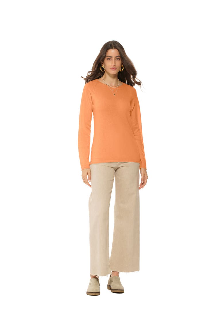 Ultralight Cashmere Raglan Crew Neck Sweater, Alternate, color, Orange
