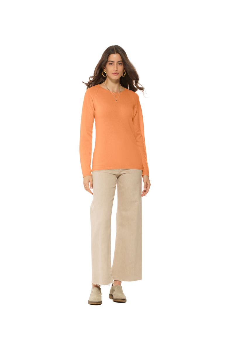 Monticelli Cashmere Ultralight Cashmere Raglan Crew Neck Sweater, Alternate, color, Orange