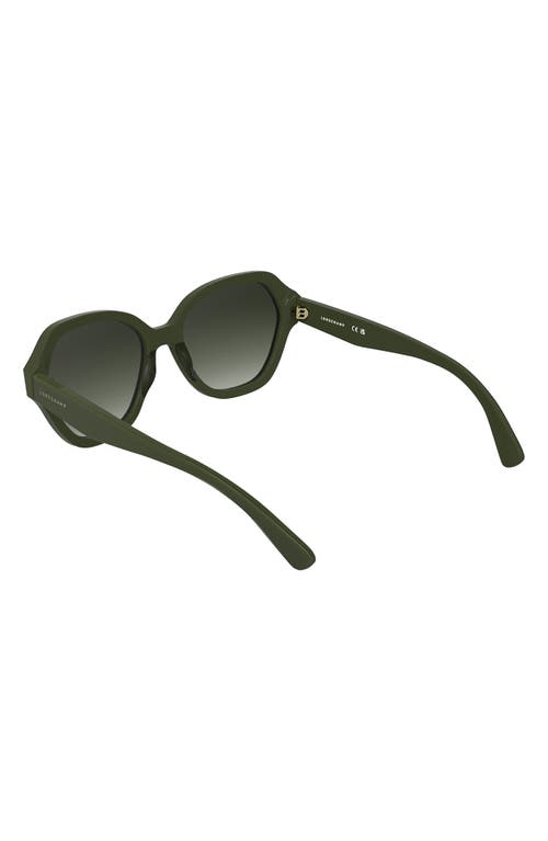 Longchamp Roseau 56mm Gradient Modified Rectangular Sunglasses In Green