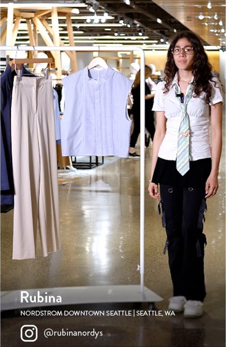 Stripe Sleeveless Tuxedo Shirt, sales video thumbnail