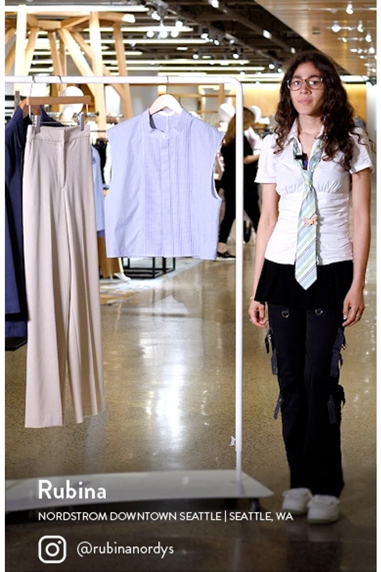 Stripe Sleeveless Tuxedo Shirt video