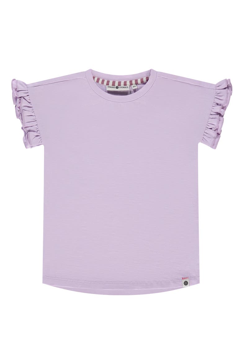 Ruffled Cap Sleeve T-Shirt, Main, color, Lilac