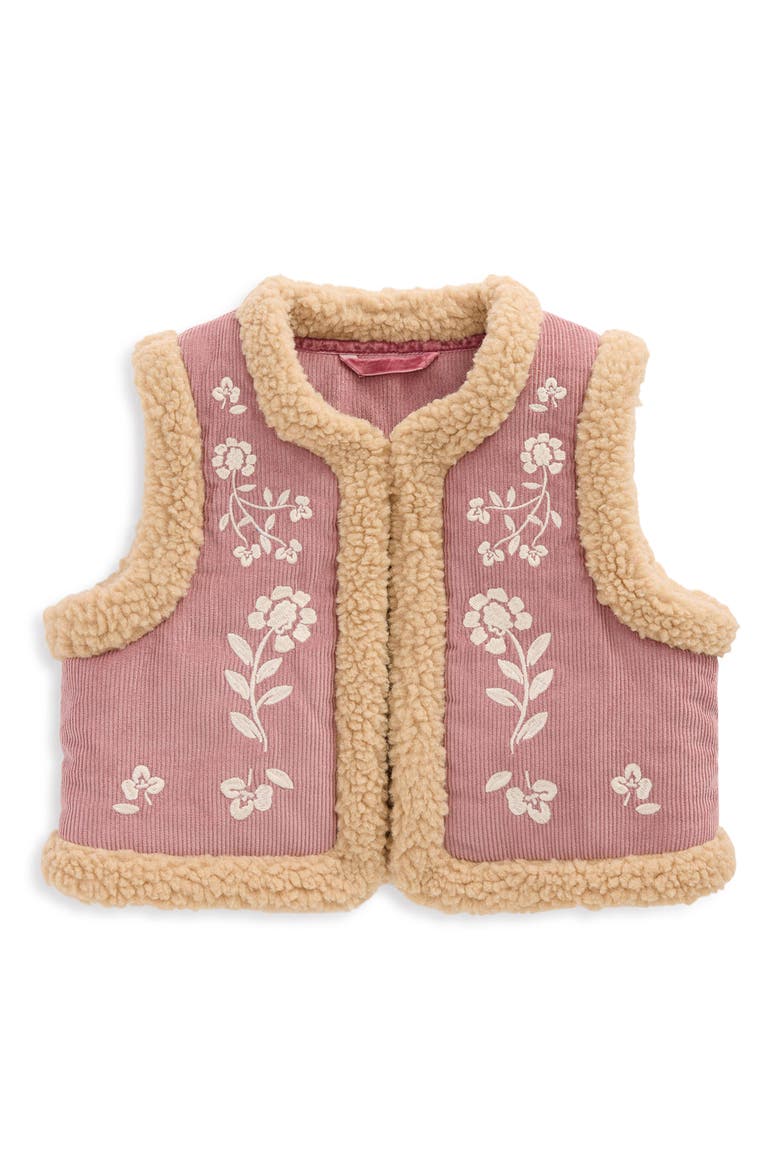 Kids' Embroidered Corduroy Gilet, Main, color, FLORAL EMBROIDERY