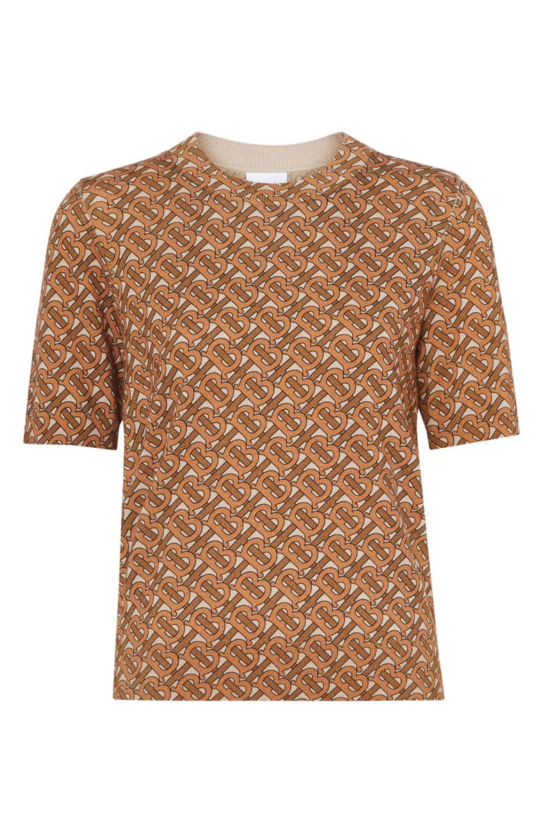 Burberry Logo Short Sleeve Merino Wool Sweater, Alternate, color, 