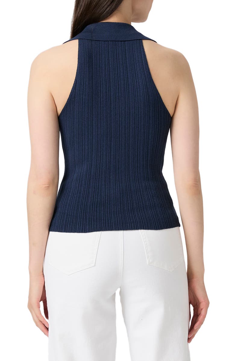 PAIGE Noella Organic Cotton Blend Rib Sweater Tank, Alternate, color, Navy