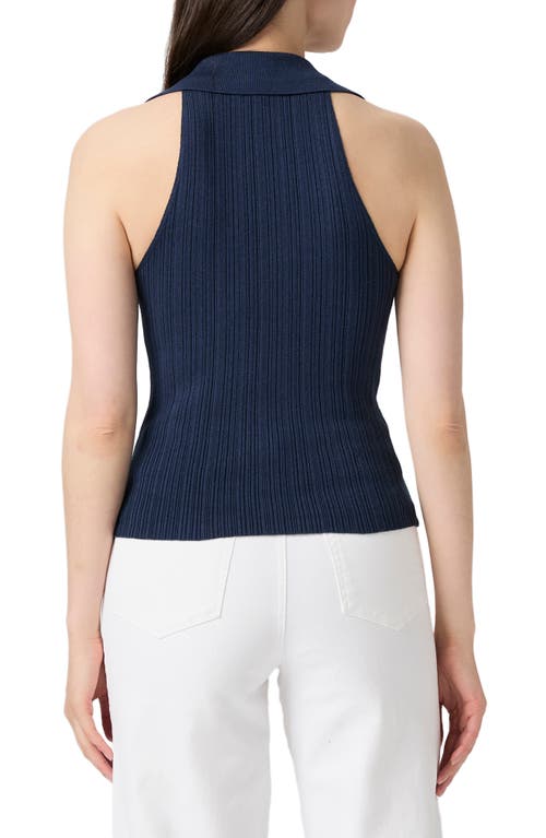 Paige Womens Noellia Ribbed Cotton-blend Knitted Tank Top Navy Xs In Blue