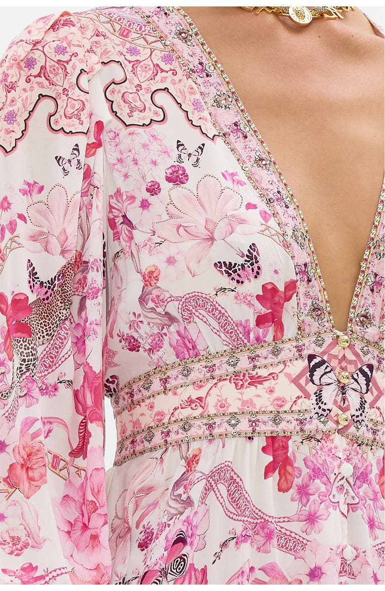 Camilla LONG BUTTON FRONT DRESS BOTANICAL NOVELLA, Alternate, color, 