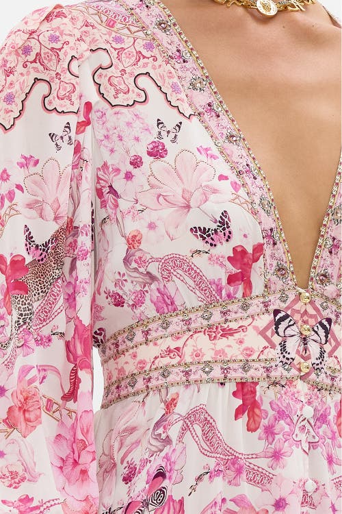 Long Button Front Dress Botanical Novella In Botanical Novella