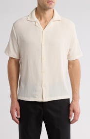 DENIM AND FLOWER Textured Camp Shirt