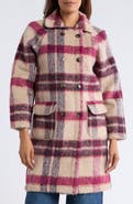MELLODAY Plaid Faux Fur Peacoat