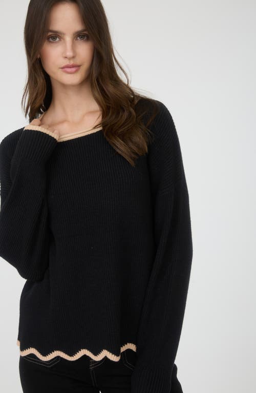 Blu Pepper Wavy Sweater In Black