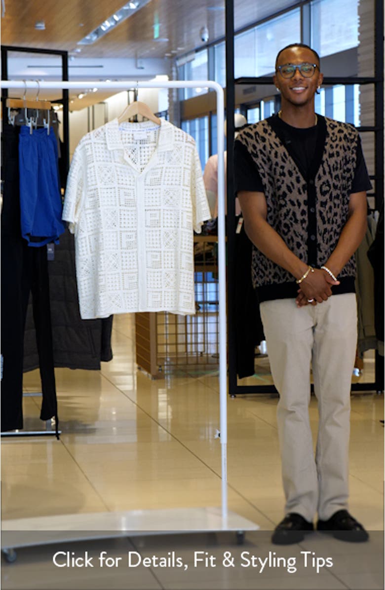 Groundsman Cotton Crochet Camp Shirt, sales video thumbnail