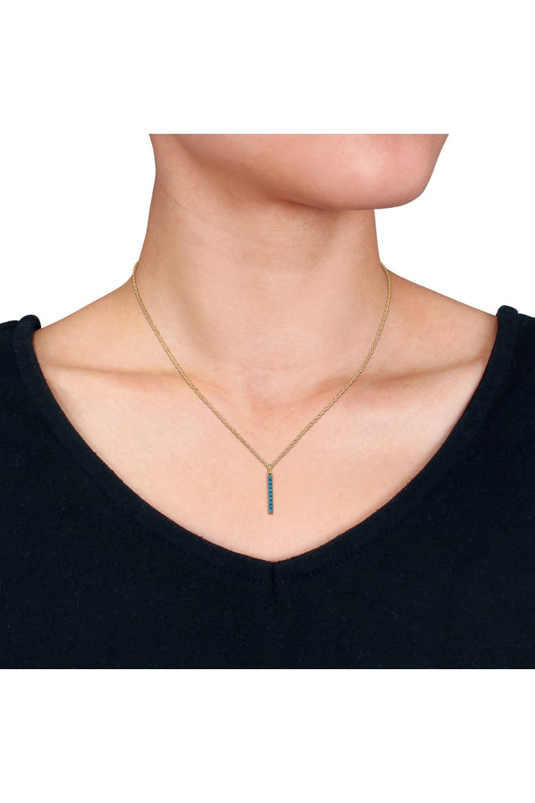 Composite Turquoise Linear Drop Necklace, Alternate, color, Turquoise