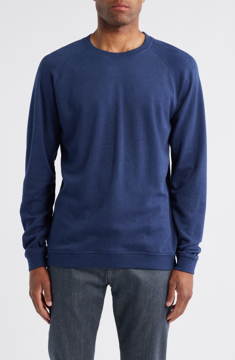 Peter Millar Crown Comfort Piqué Sweatshirt, Main, color, Navy