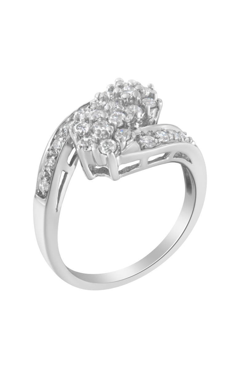 Haus of Brilliance 14KT White Gold 7/8 cttw Diamond Cluster Ring Band, Alternate, color, White