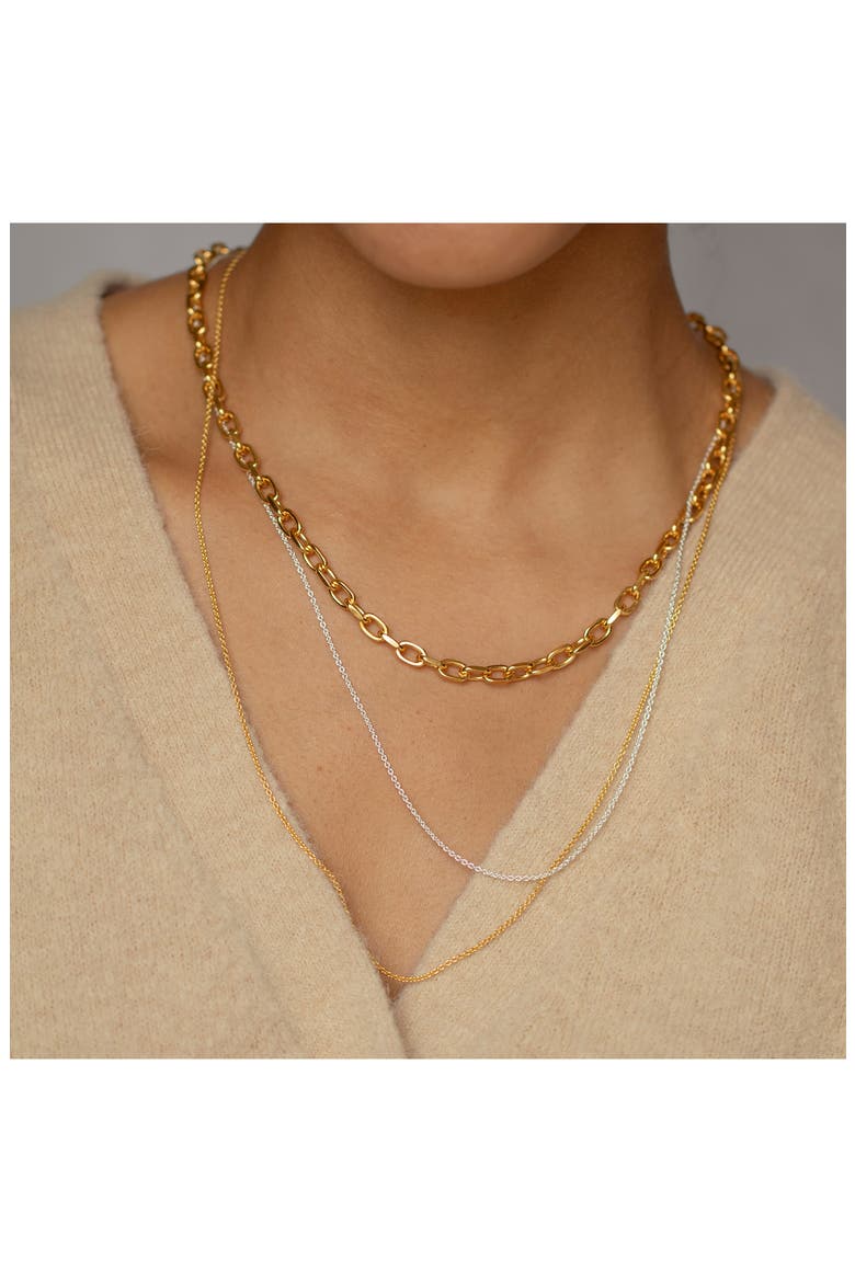 Fine Chain Link Necklace, Alternate, color, SILVER