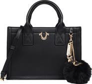 True Religion Pompom Keychain Horseshoe Tote Bag