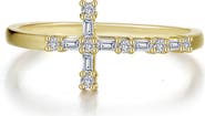 Lafonn Eden Baguette Lab Grown Diamond Cross Ring