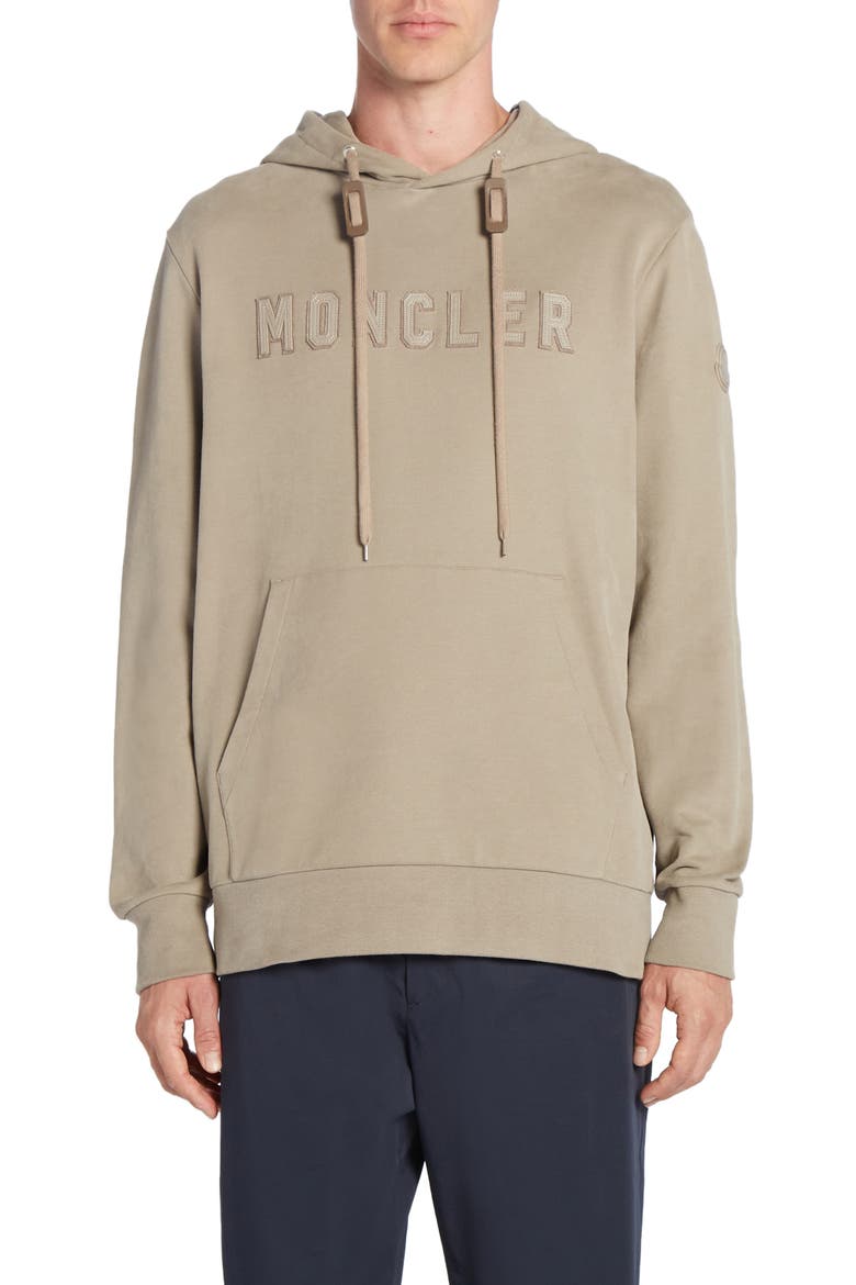 Logo Appliqué Cotton Hoodie, Main, color, MUD BROWN